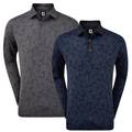 FootJoy Mens Long Sleeved Tonal Paisley Print Polo Shirt